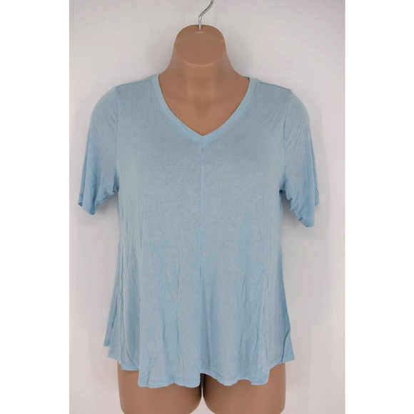 Lane Bryant Tops - LANE BRYANT soft v neck cut out soft t shirt light blue plus size 14/16 women's